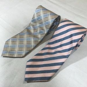 Lot of 2 Canali Men Tie Silk Classic Necktie Italy